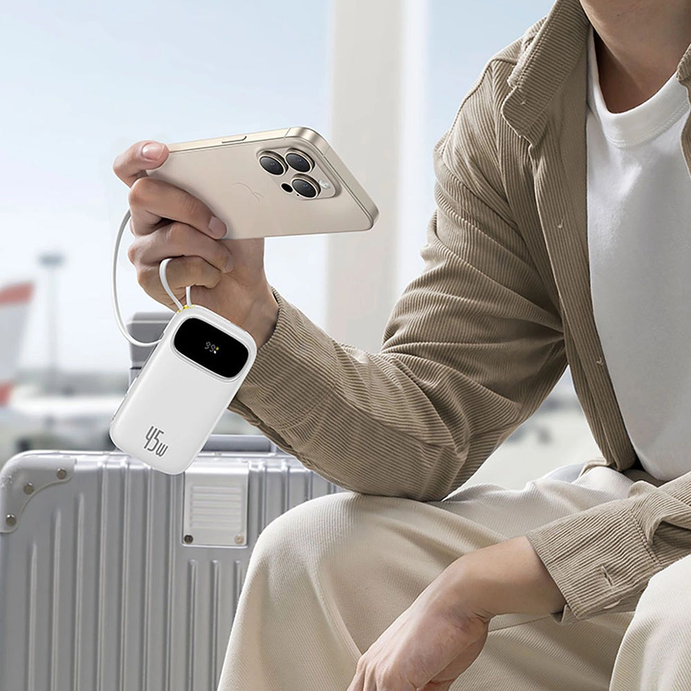 Vanjska baterija Baseus EnerFill FC31 Qpow 3, 10000mAh, 45W, QC + PD, 1 x Lightning - 1 x USB-A - 2 x USB-C, Crna E0028C00