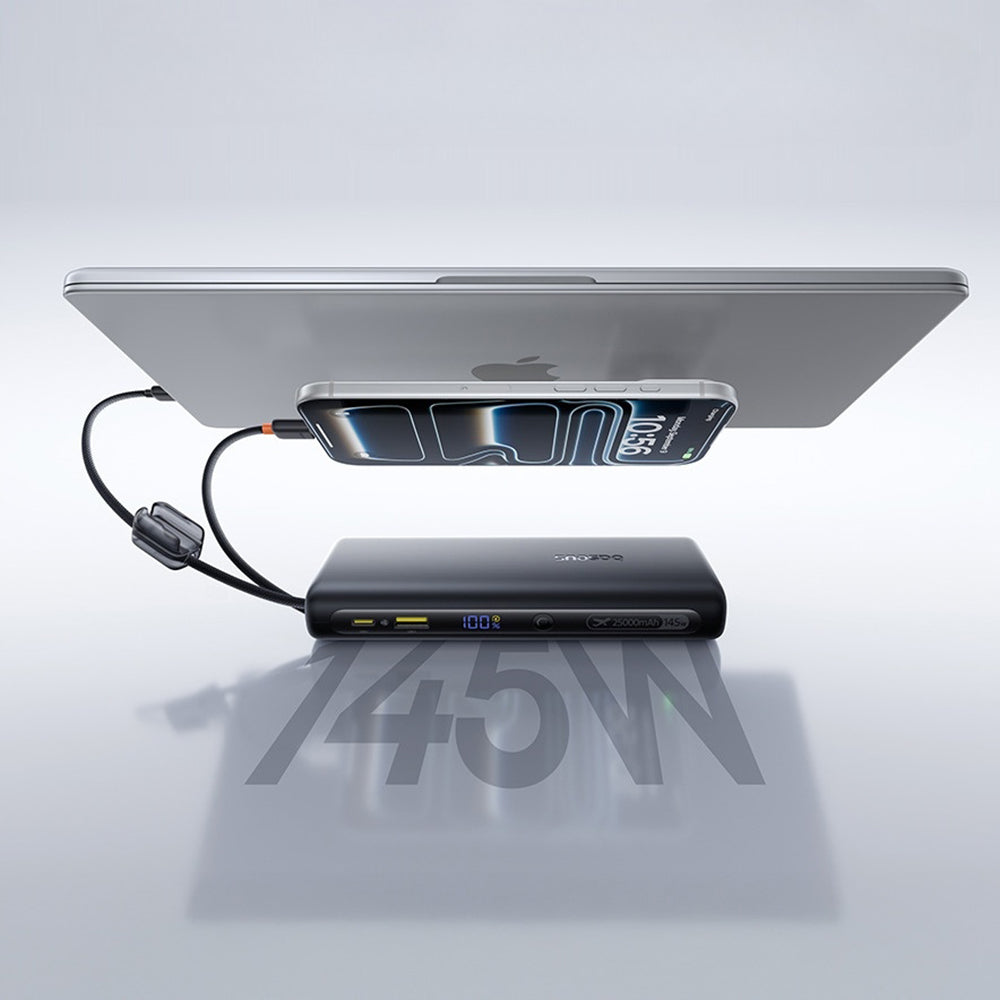 Vanjska baterija Baseus EnerFill FC41, 25000mAh, 145W, QC + PD, 1 x USB-A - 3 x USB-C, Crna E0028H03