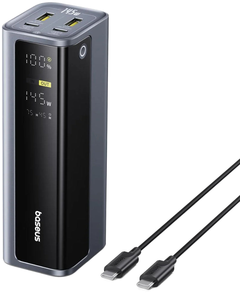 Vanjska baterija Baseus EnerGeek GP12, 20800mAh, 145W, QC + PD, 2 x USB-A - 2 x USB-C, Siva P10082109813-00