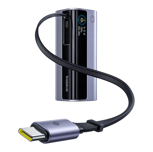 Vanjska baterija Baseus EnerGeek GR11, 10000mAh, 100W, QC + PD, 1 x USB-A - 2 x USB-C, Siva E0027A01
