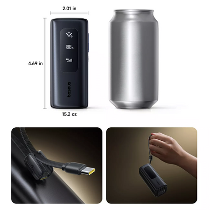 Vanjska baterija Baseus EnerGeek GX11, 20000mAh, 67W, QC + PD, 1 x USB-A - 2 x USB-C, Crna E0025701