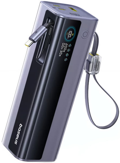 Vanjska baterija Baseus EnerGeek GR11, 25000mAh, 200W, QC + PD, 1 x USB-A - 3 x USB-C, Siva E0028Q00