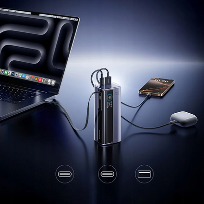 Vanjska baterija Baseus EnerGeek GR11, 10000mAh, 100W, QC + PD, 1 x USB-A - 2 x USB-C, Siva E0027A01