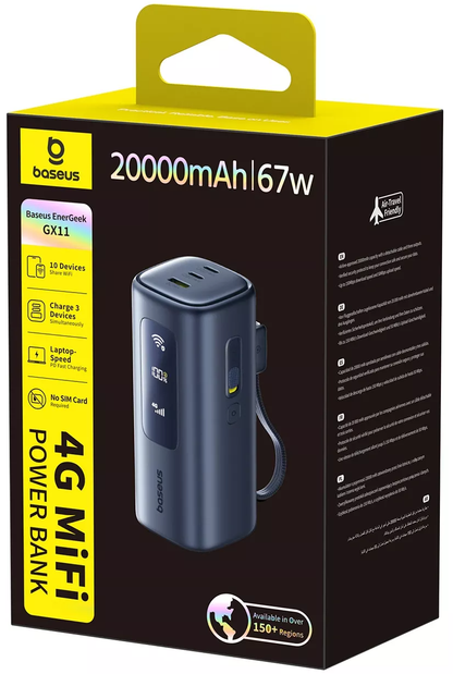 Vanjska baterija Baseus EnerGeek GX11, 20000mAh, 67W, QC + PD, 1 x USB-A - 2 x USB-C, Crna E0025701