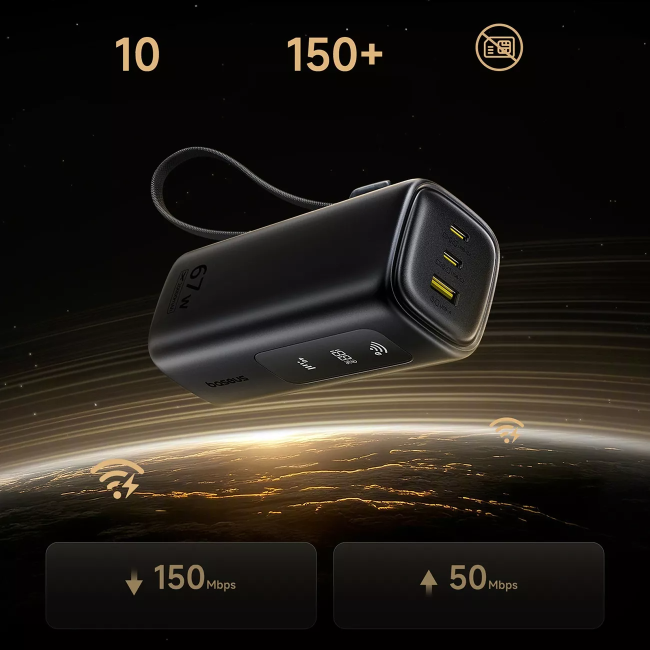 Vanjska baterija Baseus EnerGeek GX11, 20000mAh, 67W, QC + PD, 1 x USB-A - 2 x USB-C, Crna E0025701