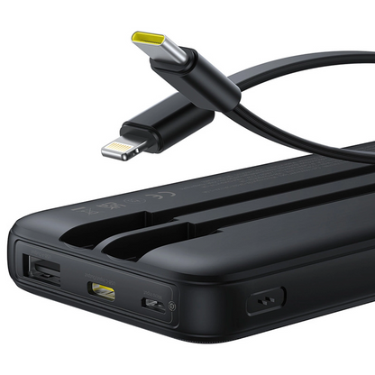 Vanjska baterija Baseus Lipow, 10000mAh, 22.5W, QC + PD, 1 x Lightning - 1 x USB-A - 2 x USB-C, Crna P10079101123-00