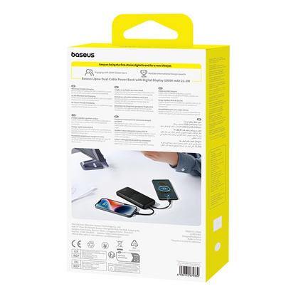 Vanjska baterija Baseus Lipow, 10000mAh, 22.5W, QC + PD, 1 x Lightning - 1 x USB-A - 2 x USB-C, Crna P10079101123-00