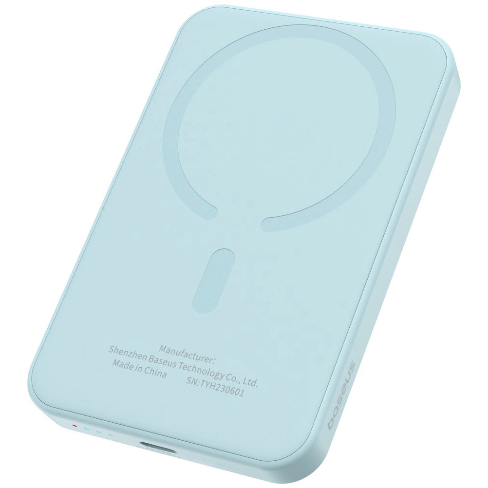 Vanjska baterija Wireless Baseus Magnetic Mini, 5000mAh, 20W, PD + FQI, 1 x QI - 1 x USB-C, Plava P10022107313-00