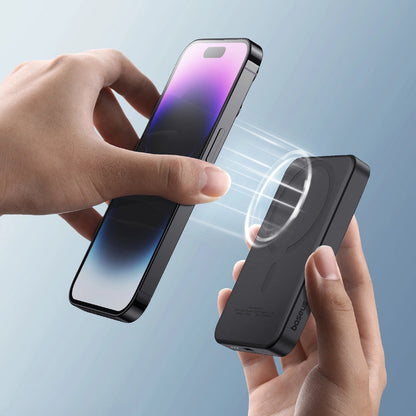 Vanjska baterija bežična Baseus Magnetic Mini, 5000mAh, 20W, PD + FQI, 1 x QI - 1 x USB-C, crna P10022107113-00