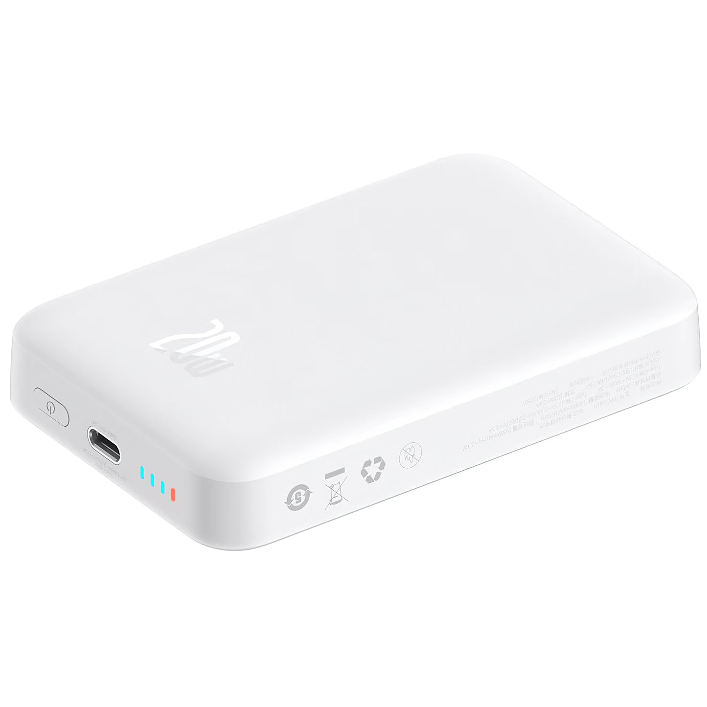 Vanjska baterija Baseus Magnetic Mini, 10000mAh, 20W, PD + FQI, 1 x USB-C, Bijela P10059001223-00