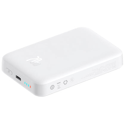 Vanjska baterija Baseus Magnetic Mini, 10000mAh, 20W, PD + FQI, 1 x USB-C, Bijela P10059001223-00