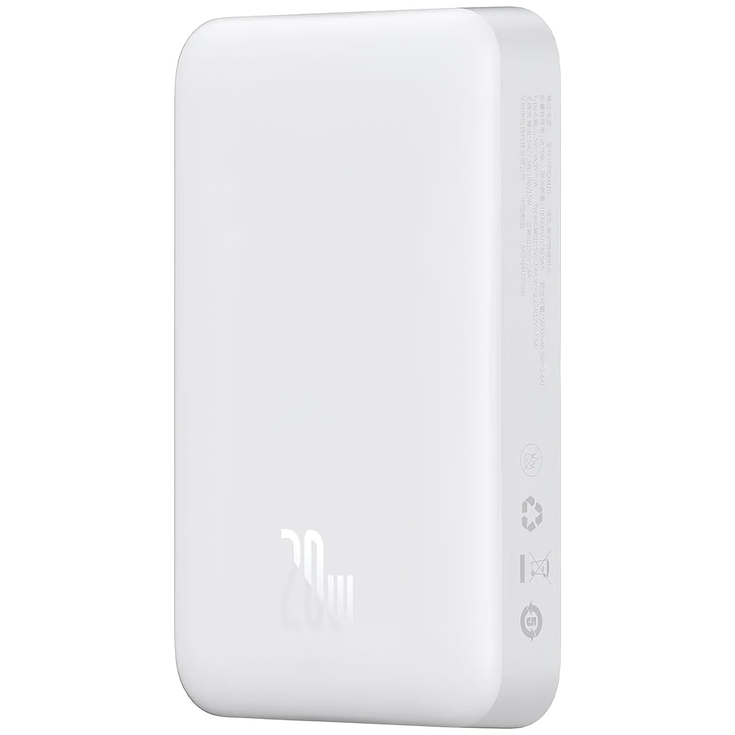 Vanjska baterija Baseus Magnetic Mini, 10000mAh, 20W, PD + FQI, 1 x USB-C, Bijela P10059001223-00