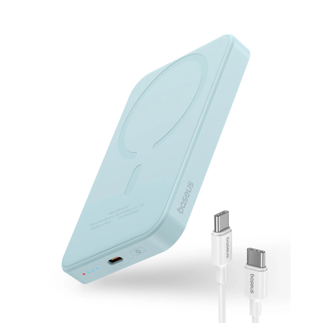 Vanjska baterija Wireless Baseus Magnetic Mini, 5000mAh, 20W, PD + FQI, 1 x QI - 1 x USB-C, Plava P10022107313-00
