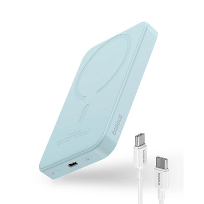 Vanjska baterija Wireless Baseus Magnetic Mini, 5000mAh, 20W, PD + FQI, 1 x QI - 1 x USB-C, Plava P10022107313-00