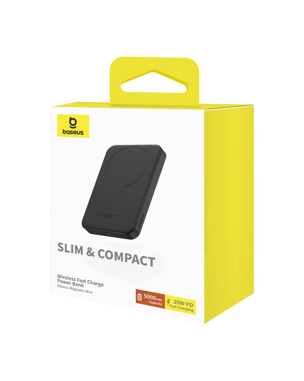 Vanjska baterija bežična Baseus Magnetic Mini, 5000mAh, 20W, PD + FQI, 1 x QI - 1 x USB-C, crna P10022107113-00