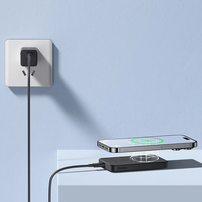 Vanjska baterija bežična Baseus Magnetic Mini, 5000mAh, 20W, PD + FQI, 1 x QI - 1 x USB-C, crna P10022107113-00