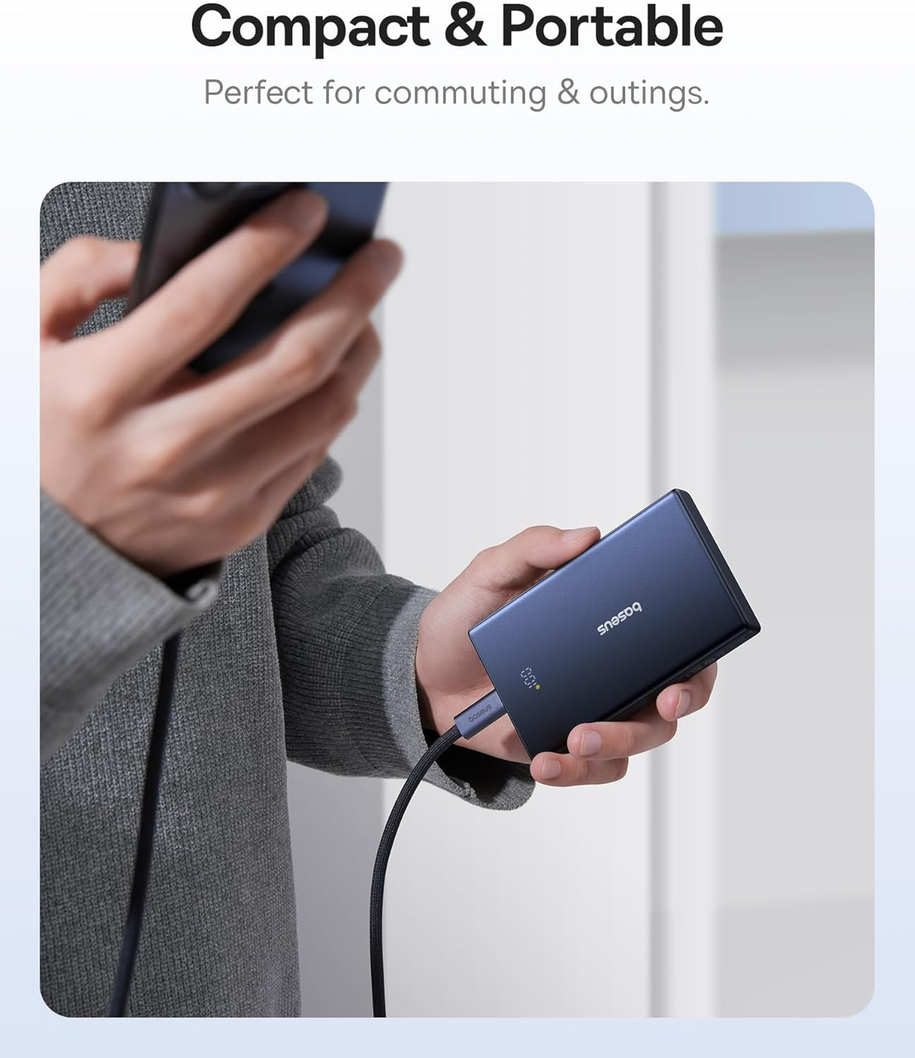 Vanjska baterija Baseus PicoGo, 10000mAh, 20W, QC + PD, 1 x USB-A - 2 x USB-C, Bijela P10076801213-00