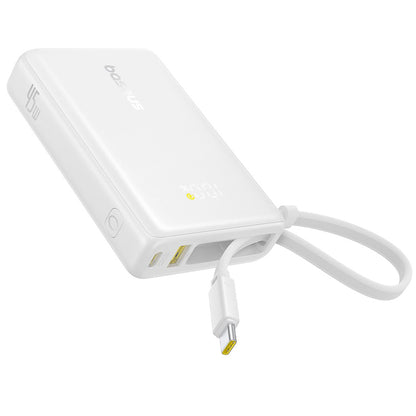 Vanjska baterija Baseus PicoGo, 10000mAh, 45W, QC + PD, 1 x USB-A - 2 x USB-C, Bijela P10076803213-00