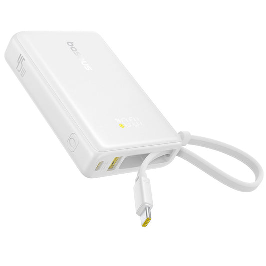 Vanjska baterija Baseus PicoGo, 10000mAh, 45W, QC + PD, 1 x USB-A - 2 x USB-C, Bijela P10076803213-00