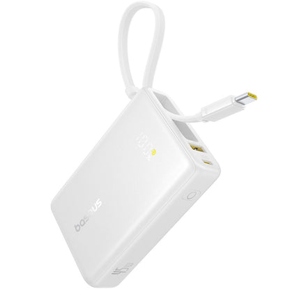 Vanjska baterija Baseus PicoGo, 10000mAh, 45W, QC + PD, 1 x USB-A - 2 x USB-C, Bijela P10076803213-00