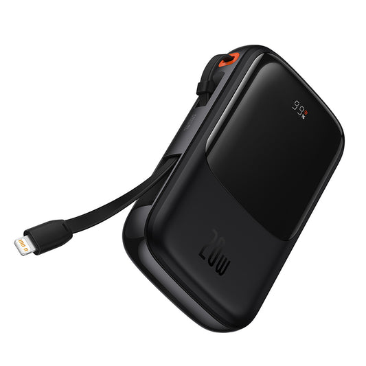 Vanjska baterija Baseus Qpow Pro, 20000mAh, 20W, QC + PD, 1 x Lightning - 1 x USB-A - 1 x USB-C, Crna PPQD040001