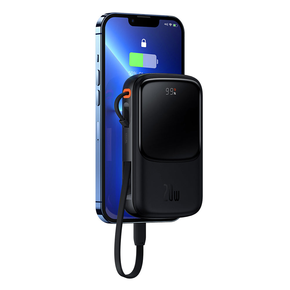 Vanjska baterija Baseus Qpow Pro, 20000mAh, 20W, QC + PD, 1 x Lightning - 1 x USB-A - 1 x USB-C, Crna PPQD040001