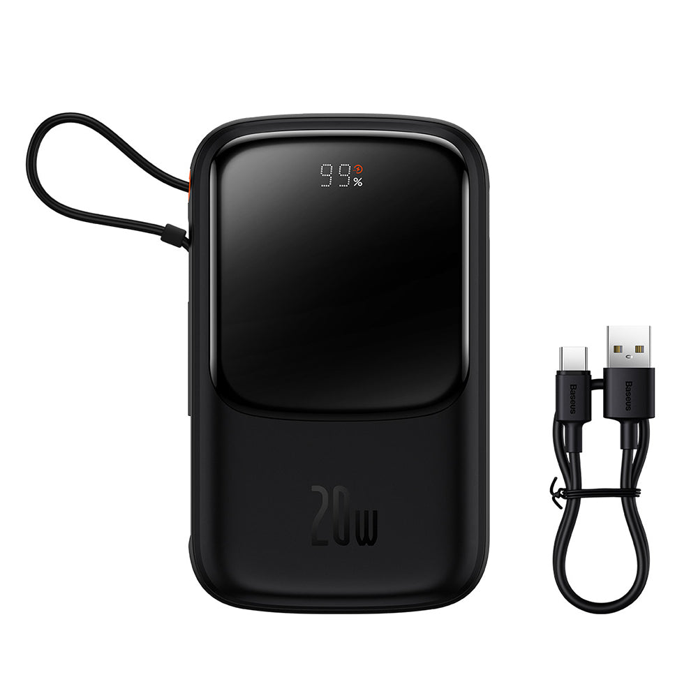 Vanjska baterija Baseus Qpow Pro, 20000mAh, 20W, QC + PD, 1 x Lightning - 1 x USB-A - 1 x USB-C, Crna PPQD040001