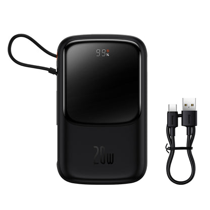 Vanjska baterija Baseus Qpow Pro, 20000mAh, 20W, QC + PD, 1 x Lightning - 1 x USB-A - 1 x USB-C, Crna PPQD040001