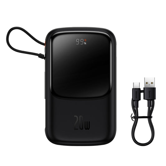 Vanjska baterija Baseus Qpow Pro, 10000mAh, 20W, QC + PD, 1 x Lightning - 1 x USB-A - 1 x USB-C, Crna PPQD020001