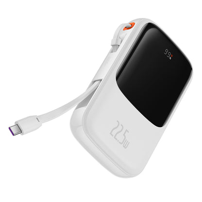 Vanjska baterija Baseus Qpow Pro, 10000mAh, 22.5W, QC + PD, 1 x USB-A - 2 x USB-C, Bijela PPQD020102