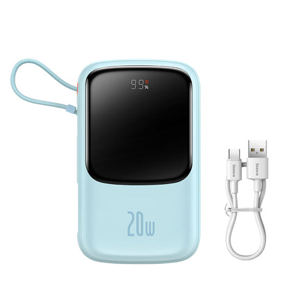 Vanjska baterija Baseus Qpow Pro, 20000mAh, 20W, QC + PD, 1 x Lightning - 1 x USB-A - 1 x USB-C, Plava PPQD030003