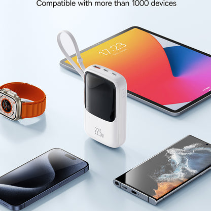 Vanjska baterija Baseus Qpow Pro+, 10000mAh, 22.5W, QC + PD, 1 x USB-A - 2 x USB-C, Bijela P10067101213-00