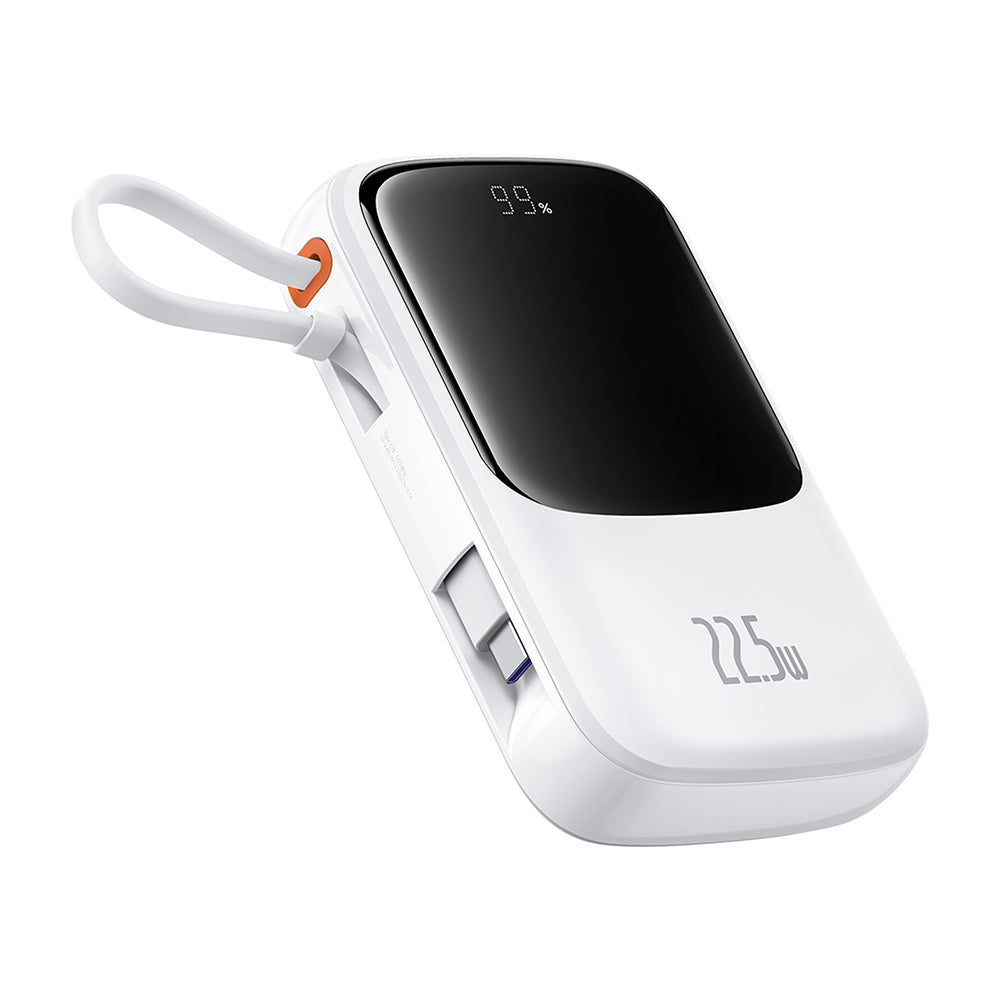 Vanjska baterija Baseus Qpow Pro+, 10000mAh, 22.5W, QC + PD, 1 x USB-A - 2 x USB-C, Bijela P10067101213-00