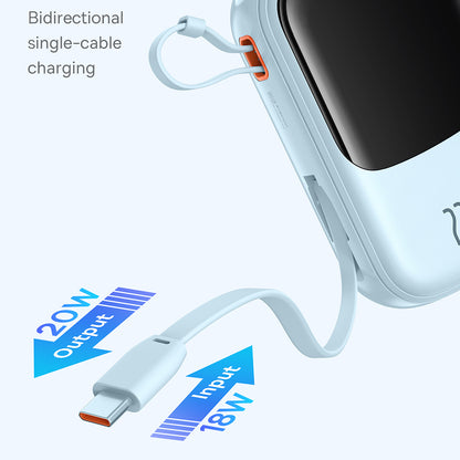 Vanjska baterija Baseus Qpow Pro+, 20000mAh, 22.5W, QC + PD, 1 x USB-A - 2 x USB-C, Plava P10067103313-00