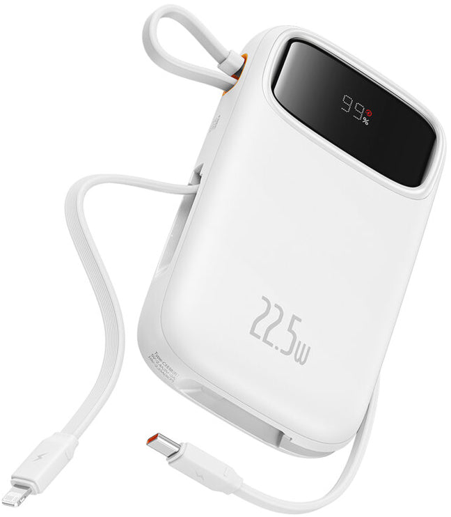 Vanjska baterija Baseus Qpow2, 10000mAh, 22.5W, QC + PD, 1 x Lightning - 1 x USB-A - 2 x USB-C, Bijela P10055003223-00