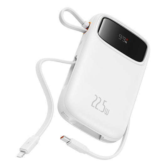 Vanjska baterija Baseus Qpow2, 20000mAh, 22.5W, QC + PD, 1 x Lightning - 1 x USB-A - 2 x USB-C, Bijela P10055002223-00
