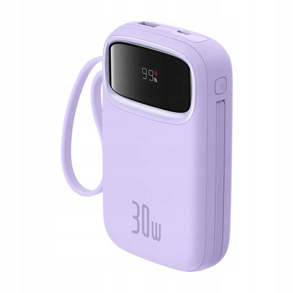 Vanjska baterija Baseus Qpow2, 10000mAh, 30W, QC + PD, 1 x USB-A - 3 x USB-C, Ljubičasta P10055008513-00