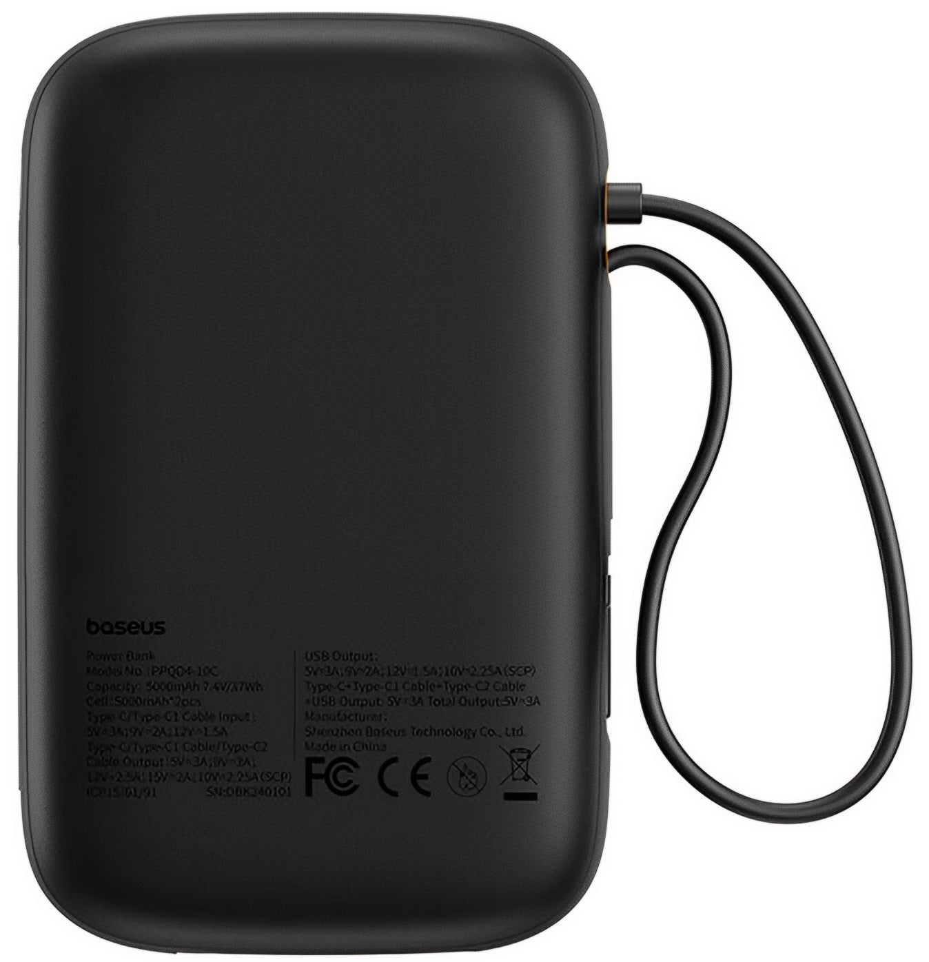 Vanjska baterija Baseus Qpow2, 20000mAh, 30W, QC + PD, 1 x USB-A - 3 x USB-C, Crna P10055009113-00