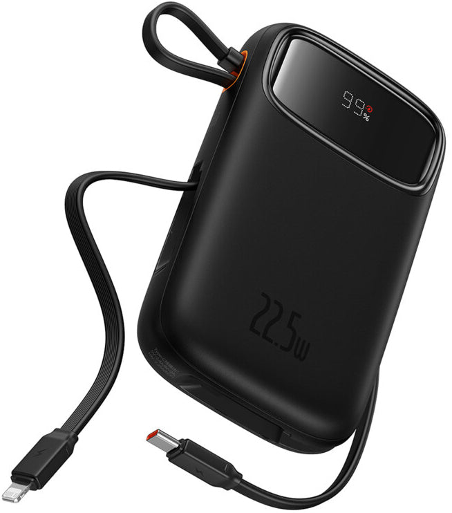 Vanjska baterija Baseus Qpow2, 10000mAh, 22.5W, QC + PD, 1 x Lightning - 1 x USB-A - 2 x USB-C, Crna P10055003113-00