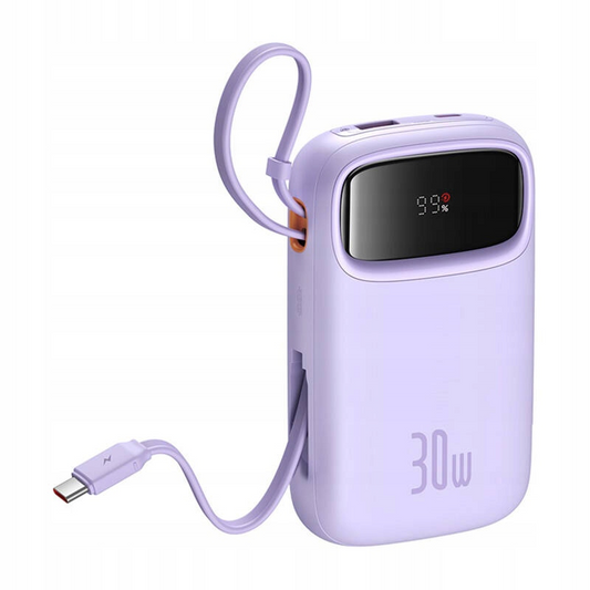 Vanjska baterija Baseus Qpow2, 10000mAh, 30W, QC + PD, 1 x USB-A - 3 x USB-C, Ljubičasta P10055008513-00