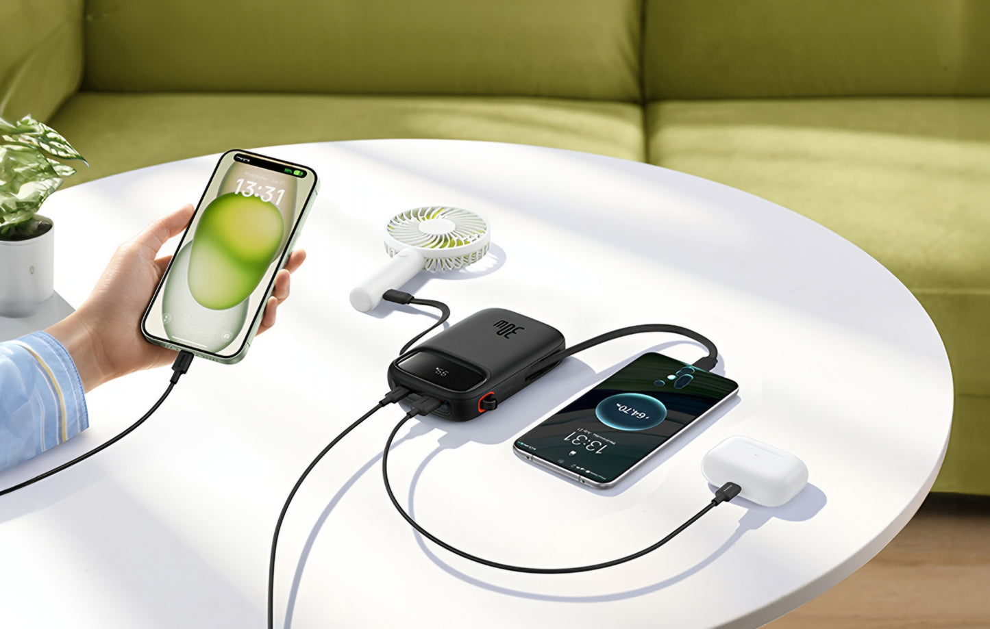 Vanjska baterija Baseus Qpow2, 20000mAh, 30W, QC + PD, 1 x USB-A - 3 x USB-C, Crna P10055009113-00