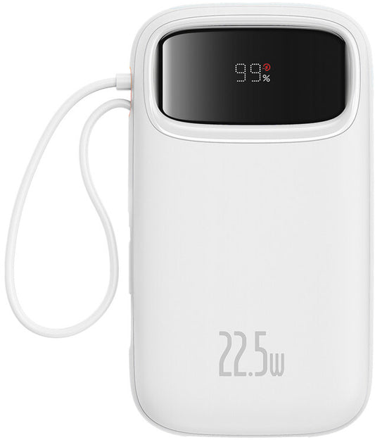 Vanjska baterija Baseus Qpow2, 10000mAh, 22.5W, QC + PD, 1 x Lightning - 1 x USB-A - 2 x USB-C, Bijela P10055003223-00