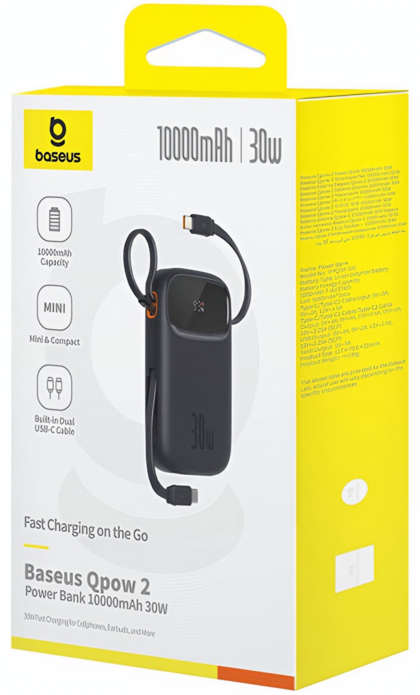 Vanjska baterija Baseus Qpow2, 20000mAh, 30W, QC + PD, 1 x USB-A - 3 x USB-C, Crna P10055009113-00