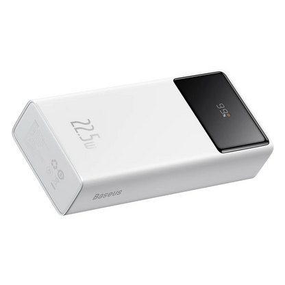 Vanjska baterija Baseus Star Lord, 30000mAh, 22.5W, QC + PD, 1 x USB-C - 2 x USB-A, Bijela PPXJ080102