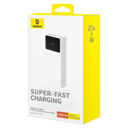 Vanjska baterija Baseus Star Lord, 20000mAh, 30W, QC + PD, 1 x USB-C - 2 x USB-A, Bijela P10022904213-00