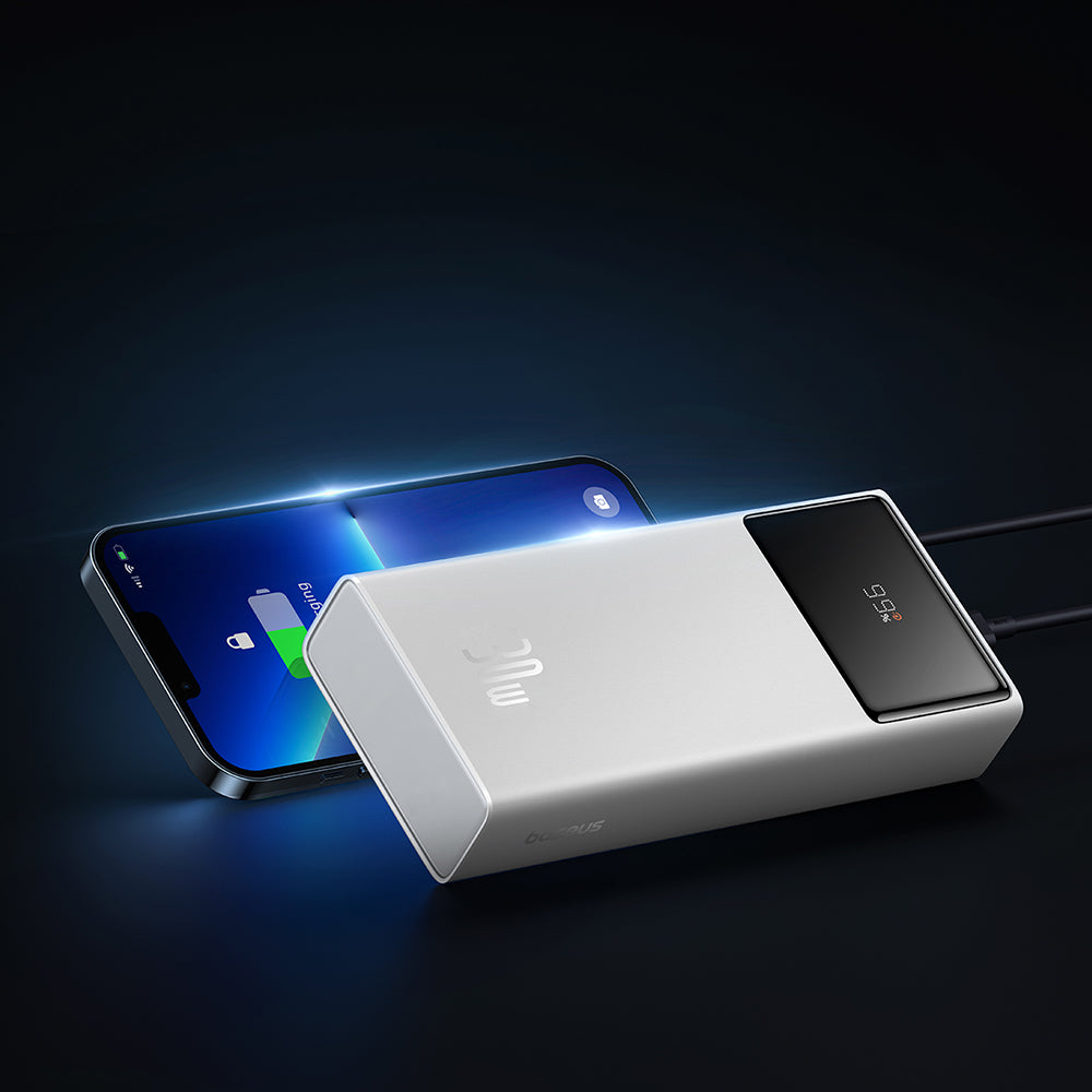 Vanjska baterija Baseus Star Lord, 20000mAh, 30W, QC + PD, 1 x USB-C - 2 x USB-A, Bijela P10022904213-00