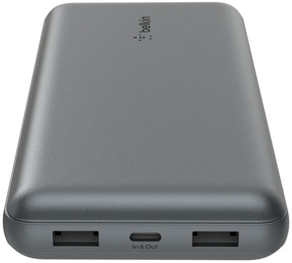 Vanjska baterija Belkin BoostCharge Pro, 20000mAh, 15W, 1 x USB-C - 2 x USB-A, Siva BPB012btGY