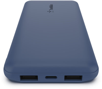 Vanjska baterija Belkin BoostCharge, 10000mAh, 15W, 1 x USB-C - 2 x USB-A, Tamnoplava BPB011btBL