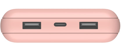 Vanjska baterija Belkin BoostCharge, 20000mAh, 15W, 1 x USB-C - 2 x USB-A, Ružičasto zlatna BPB012btRG