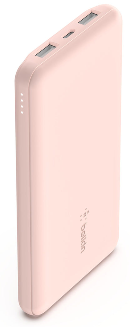 Vanjska baterija Belkin BoostCharge, 10000mAh, 15W, 1 x USB-C - 2 x USB-A, Roza BPB011btRG
